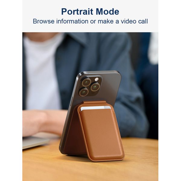 Adjustable Magnetic Wallet 5 Card Holder Stand Secure Grip Finger Loop For IPone