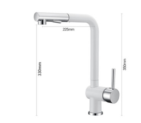 White Pull Out Rotatable Kitchen Scandinavian Copper Sink Faucet