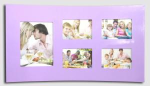 wave shaped photo frame wood photo frame purple photo frame multi picture photo frame