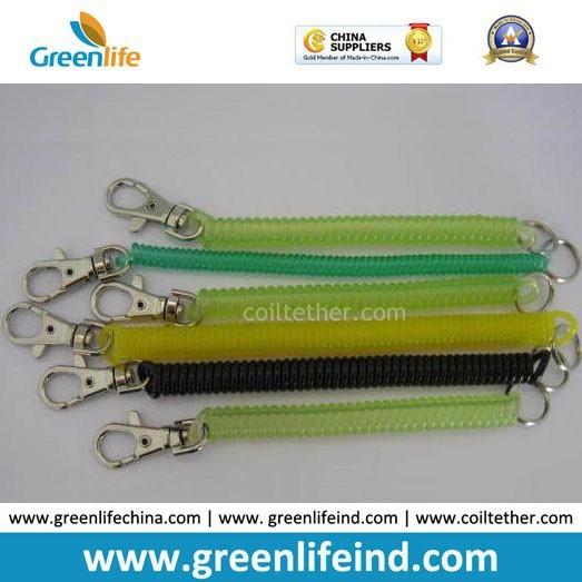 Quality Spiraling Coil Key Chains W/Plastic Snap Clip Hook for sale