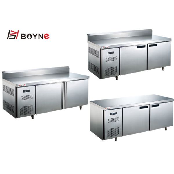 Hotel Industrial Catering Fridge Glass Door Display Work Bench Freezer