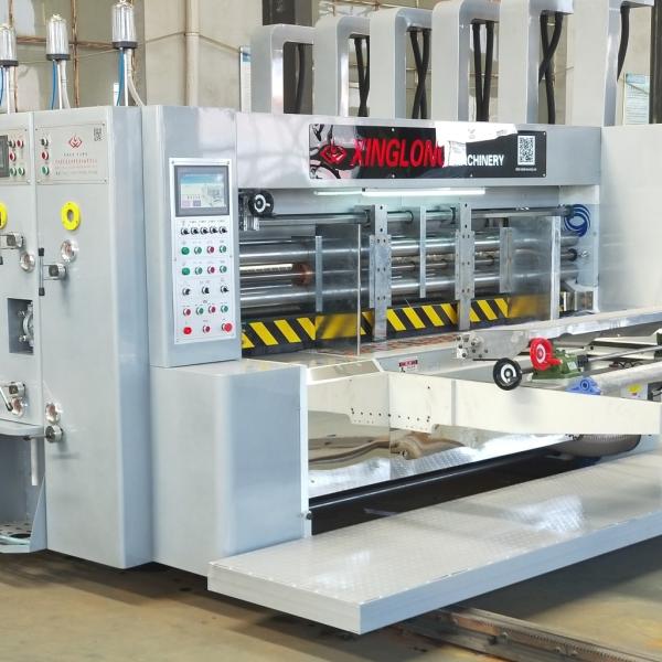 Quality Automatic box making 4 Color Printing Slotting Die-cutting Machine With Stacker for sale