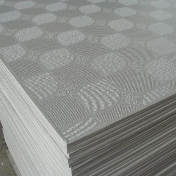 Quality 603x603 Plasterboard Gypsum Board PVC Gypsum Ceiling Tiles 7-12mm for sale