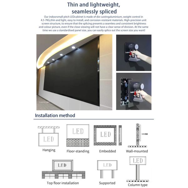Indoor Small Pitch LED Digital Signage Display P1.667 320*160mm Module Size