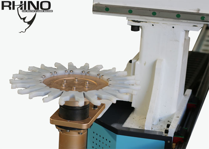 Rhino brand Linear tool changer fast speed ATC CNC Router machine , automatic tool changer ISO30 holder