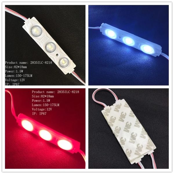 Outdoor Waterproof LED Module Lights 160 Degree ABS Injection 3 Led 2835 With Lens