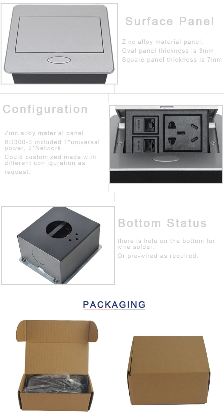 Smart office hidden pop up desktop socket with universal power outlets