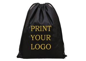 Durable Custom Shopping Bags , 190T Polyester Drawstring Cinch Backpack