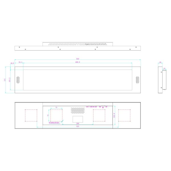 UltraWide 28 Inch TFT Stretched Bar LCD Display Monitor 2560x1600