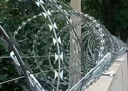Quality Cross Type And Iron Wire Material Oem Concertina Razor Wire Anti Rust 10m/Roll for sale