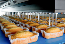 90 Degree Curved Conveyor 1000kg/H Automatic Cake Production Line