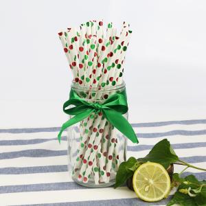 Green foil pattern FDA Certificate Biodegradable Paper Straws Food-grade Recyclable Printed Eco-friendly Paper Straws
