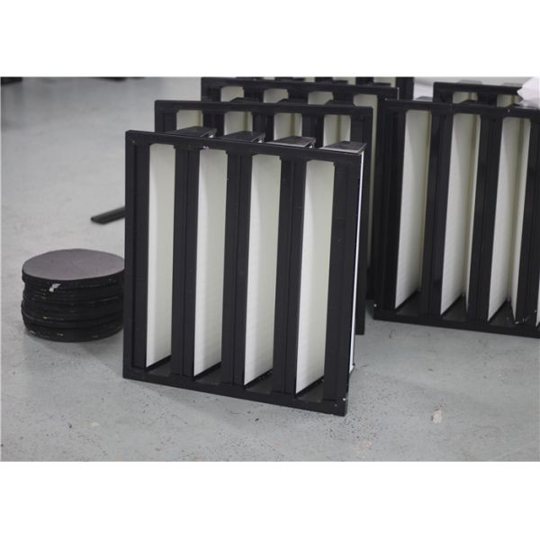 Custom V Bank Shape Industrial Hepa Filter High Dust Holding Capacity