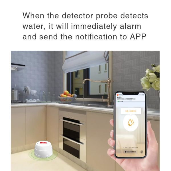 Tuya Smart Home Life Remote Control Low Power Consumption Wifi Water Pipe Leakage Detector
