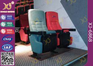 Metal Frame Inner Structure Cupholder Folding Theater Seats Pushing Back For Theatre