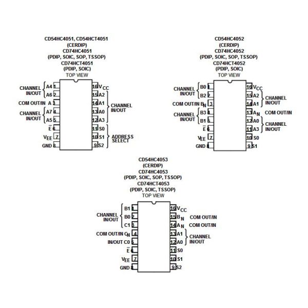 CD74HC4051M96 IC High Speed CMOS Logic Analog Multiplexers/Demultiplexers