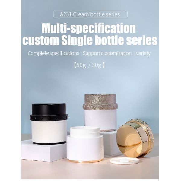Refillable Empty Skincare Containers 30g 50g Cream Jar Containers For Cosmetic Packaging