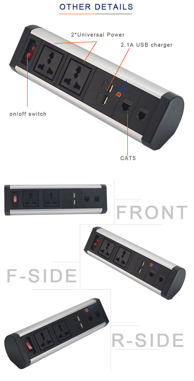 office worktop table top type socket with usb chargehdmi rj45
