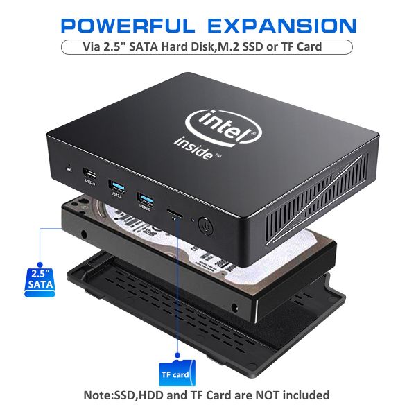 J4105 Thin Client PC Win10 HDMI VGA Gigabit LAN PC BOX USB3.0 Type - C