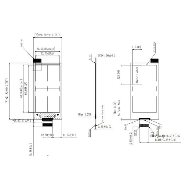 2.66 Inch 3 Colors E Ink Panel , SPI Interface Electronic Paper Display