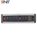 Removable clamp on table edge mounted table socket outlet with usb port