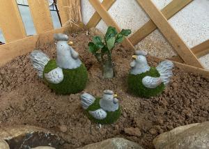 China Chicken Duck Pottery Garden Ornaments Handmade Ceramic Garden Decorations on sale