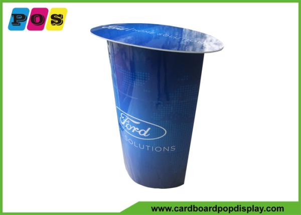 Quality Blue Printing Stand Up Cutouts Portable Advertisng Cardboard Display Table AD017 for sale