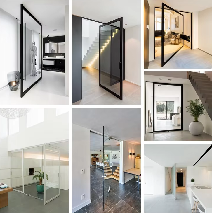 Modern Home French Design Pivot Front Entry Doors Villa Exterial Glass Door