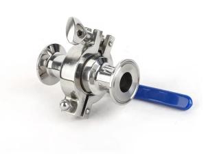 SS304 S/s 316  Tri Clamp One Way Ball Valve Sanitary Food Grade Three Piece  3A CE