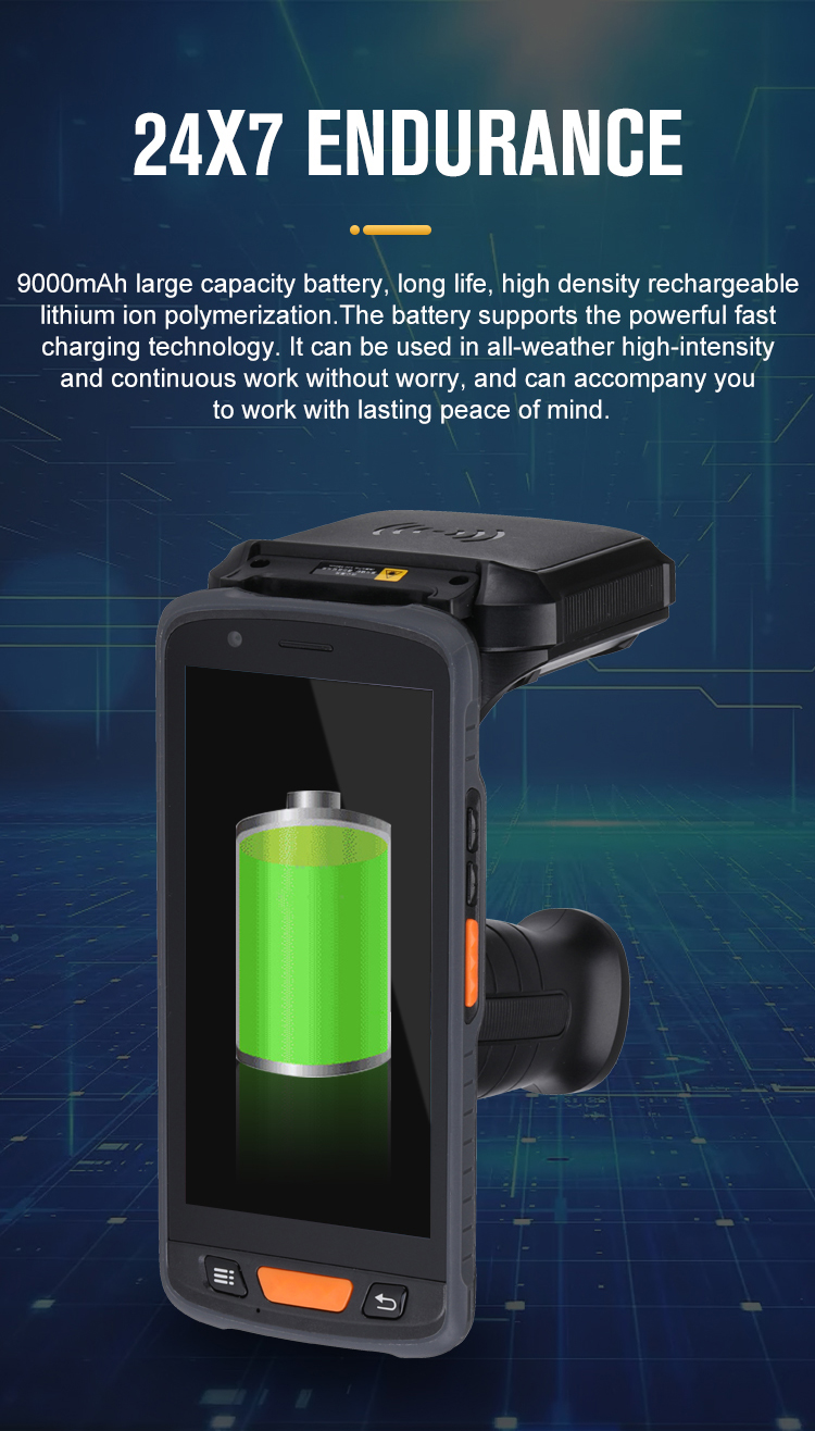 Android 11 Barcode Scanner 1D 2D PDA Handheld Terminal Long Range UHF Rfid Reader