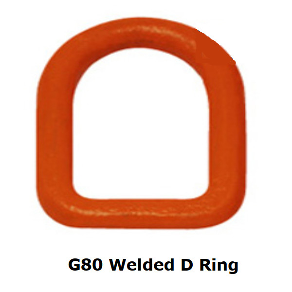 G80 Welded Forged D Ring Self Colored Alloy Steel 14mm - 22mm