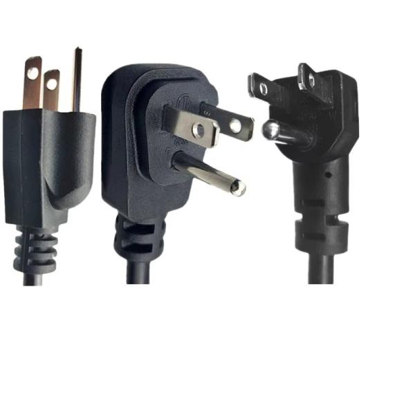 Quality UL Standard Black Power Plug Power Cord Connection 4.8mm Pin Diameter for sale