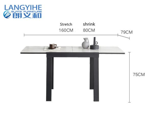 Quality Square Retractable Slate Odm Modern Minimalist Dining Table for sale
