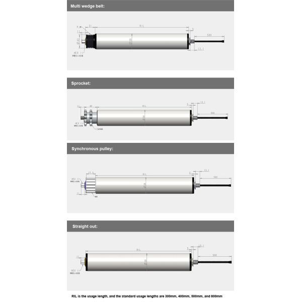 High Torque 400mm Micro Drum Motor 24v Roller Conveyor Brushless Planetary Gear Motor