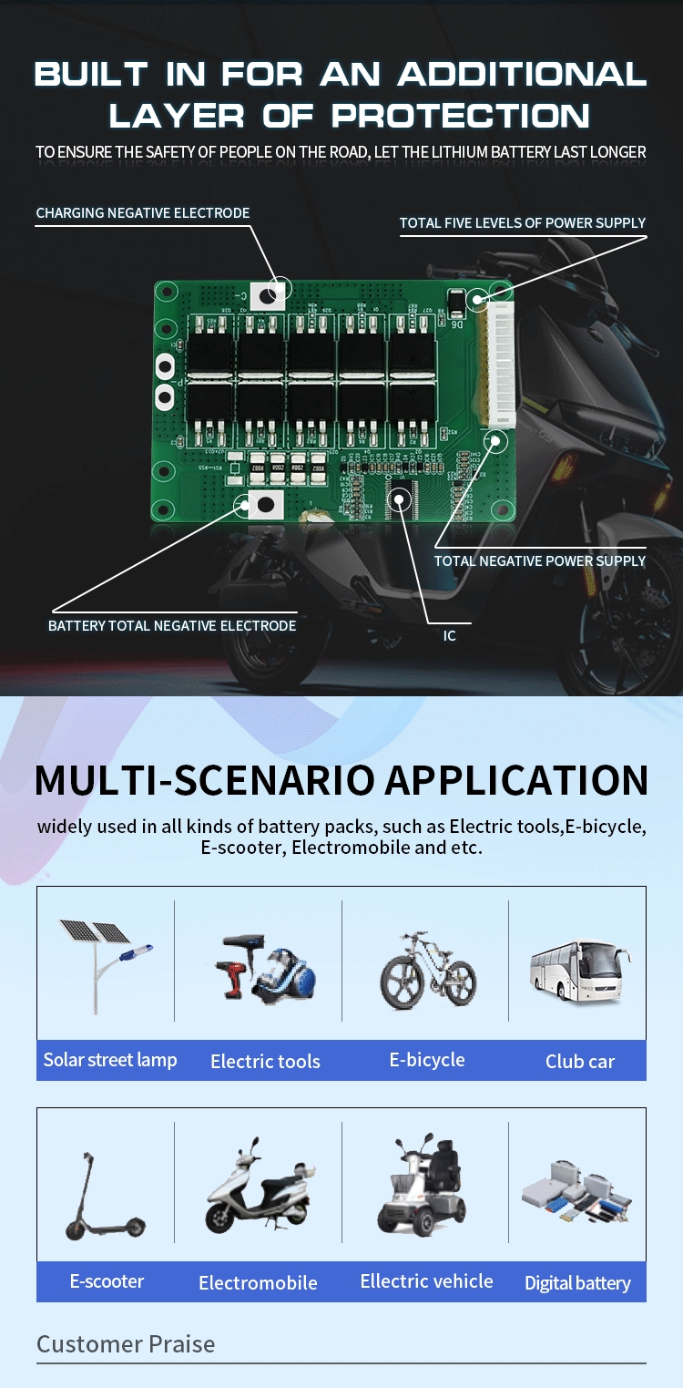 JLS LFP: High-Efficiency Electric Vehicle Pcba Lifepo4 Lithium Battery Ev Bms - 4S 12V with 10A-100Ah Management System (10A, 15A, 20A, 30A, 40A, 50A,