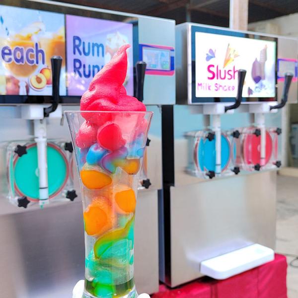 Quality 2 Flavors New Slush Machine margarita slushy machine With LED Light for sale