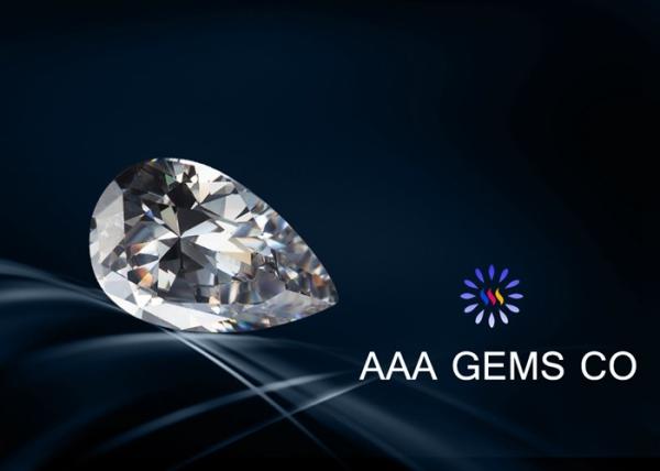 Quality 1.5 Carat Pear Cut Moissanite Colorless , Lab Created Moissanite for sale