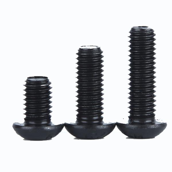 Black 304 Stainless Steel Half Round Head Hexagon Socket Bolt ISO7380 Pan Head Screw
