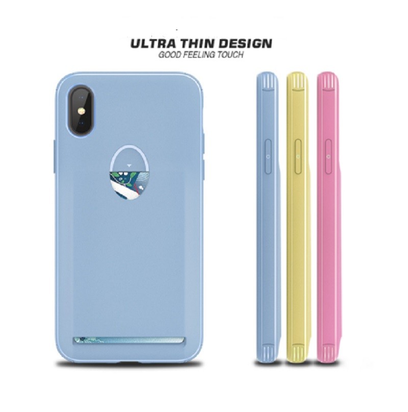Multicolor Card Slot Soft TPU Protective Case Back Cover for IphoneXS IphoneXR IphoneXS MAX IphoneX Iphone8 Iphone7 Plus