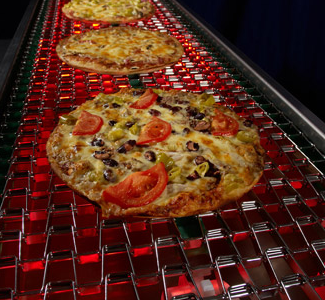 Conveyor belt in use