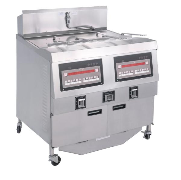 220V Digital Computer Panel Two Pots Four Baskets Open Deep Fryer With