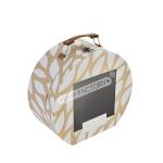 Sturdy Round Keepsake Suitcase Box Cardboard Display Box With Clear PVC Lid