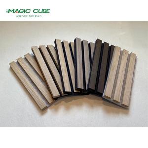 Recycled Aku Panel Vertical Wood Slat Wall Acoustic Board Customized