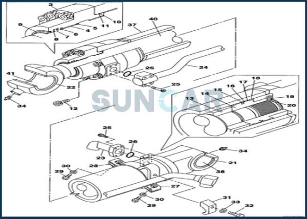 Quality LZ008160 Bucket Cylinder Service Kit fits CNH CX240B CX250C CX250DLC for sale