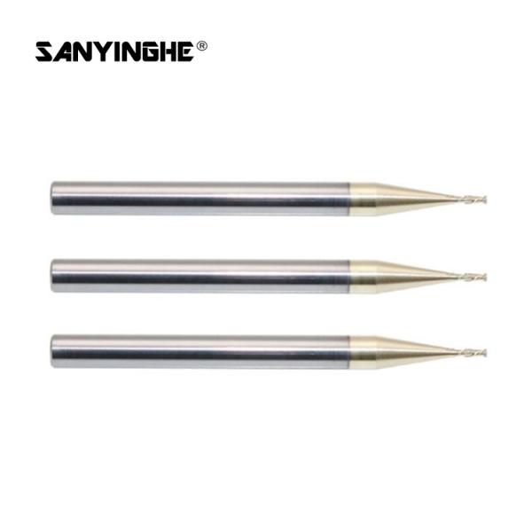 Quality 2 Flute CNC Carbide End Mill Bit  D1mm D2.5mm HRC63 Micro Square Cutting Tool for sale