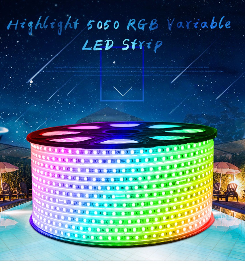 Smartphone APP Controlled Waterproof RGB LED Strip Lights 1- 412LM/m Light Output