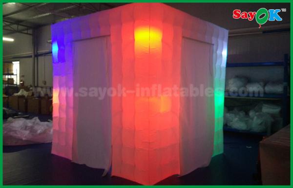Quality Inflatable Tent Different Color Light Inflatable Photo Booth / Portable Inflatable Cube Photobooth Tent With 2 Doors for sale