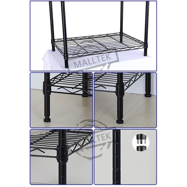 5 Tier Wire Rack Storage Shelves Chrome Plating Easy Dismantle For Kitchenware