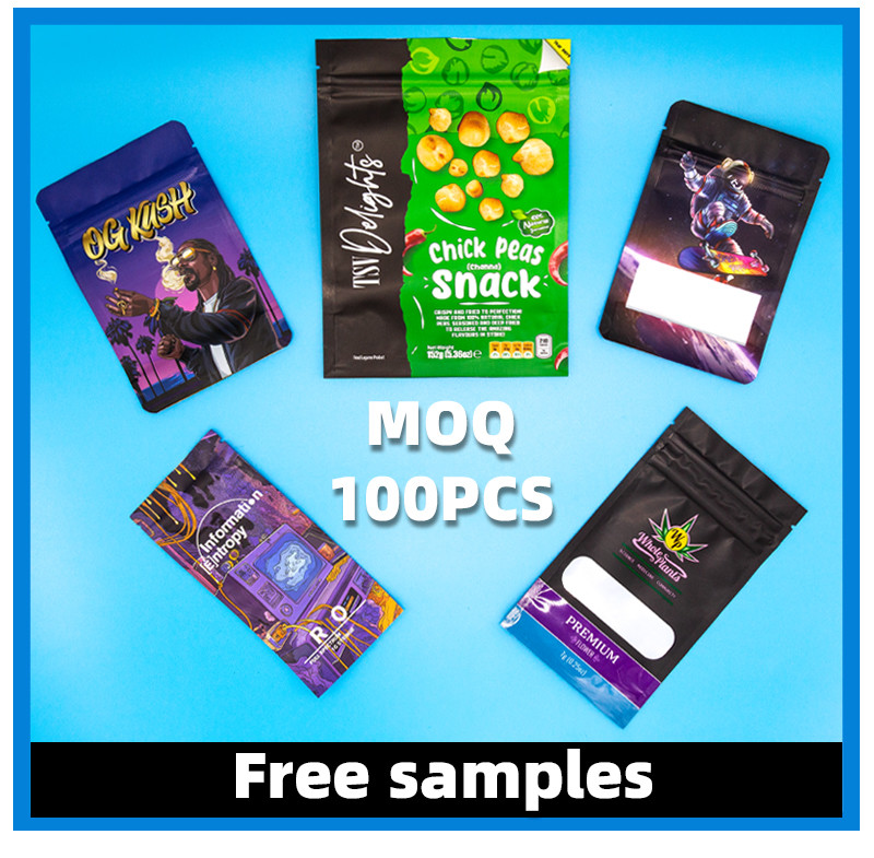 Custom Child-Proof Odorless Zip Mylar Pouches For Tobacco / Cigarette Storage