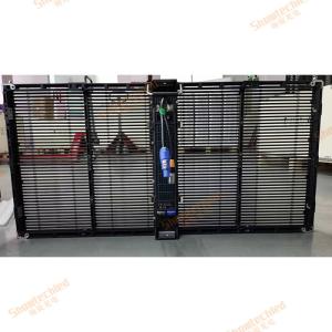 China SMD2727 10.41mm Transparent LED Display Screen Semi Outdoor LED Mesh Curtain Screen on sale